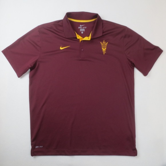 Arizona State Sun Devils Polo Shirt Mens XL Red Nike Dri Fit ASU - Picture 1 of 11